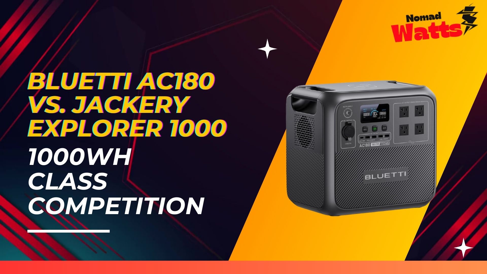 Bluetti AC180 vs. Jackery Explorer 1000 - 1000Wh Class Competition featured img